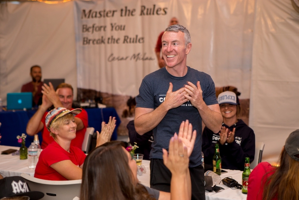 Michael R. Burke live coaching at an event