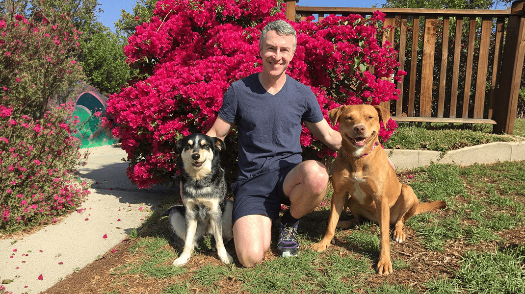 mike and his two dogs