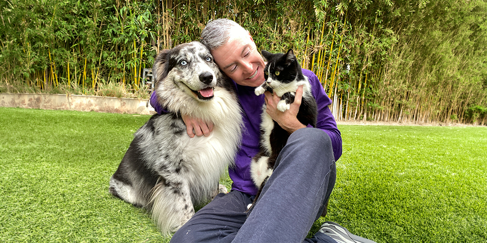 Michael Burke - animal communicator connecting with his dog and cat
